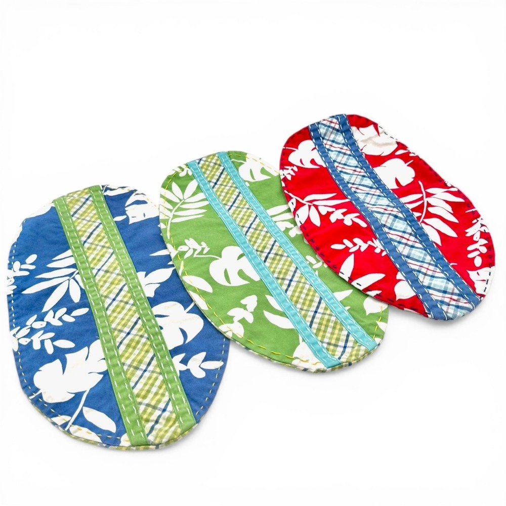 Pottery‎ Barn Kids Surfboard Placemats Set 3 Tropical Wall Decor Red Blue Green